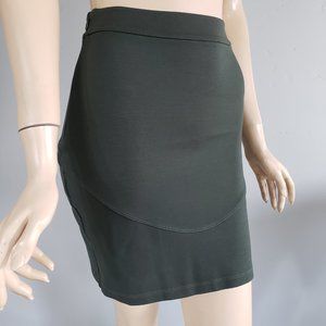 Mara Hoffman olive green ponte bodycon mini skirt